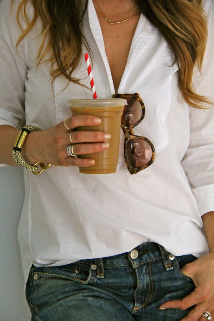 White shirt and coffee