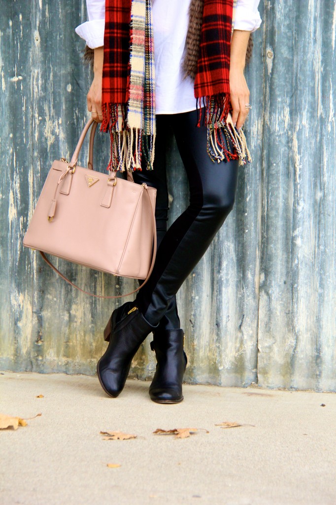 leather leggings, black booties 