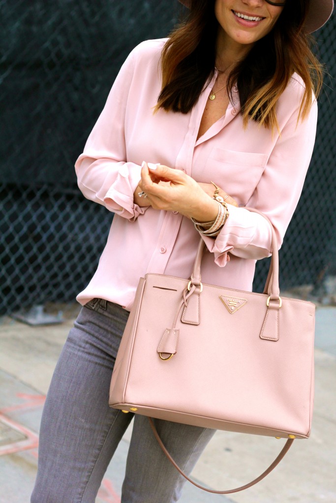 prada pink saffiano purse