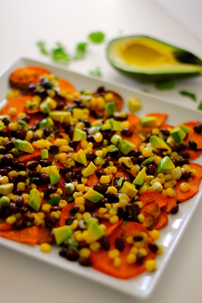 sweet potato nachos, vegan, vegetarian