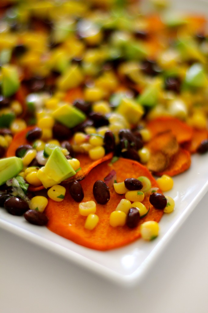 sweet potato nachos, vegan , vegetarian 