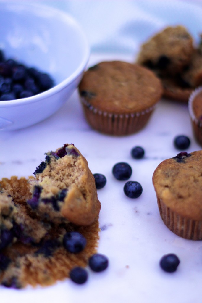 gluten free, dairy free, banana blueberry muffins 