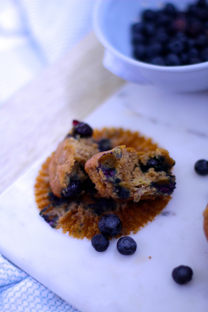 gluten free, dairy free, banana blueberry muffins 