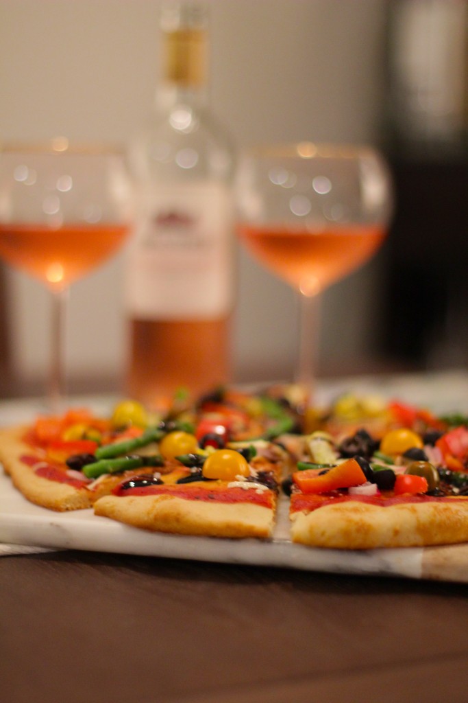 wine and pizza date night 