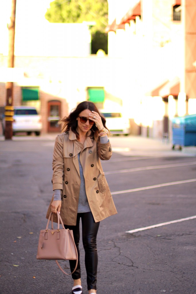 trench coat, leather pants, spring outfits 