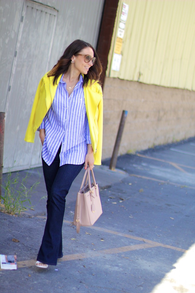 striped boyfriend shirt, itsy bitsy indulgences 