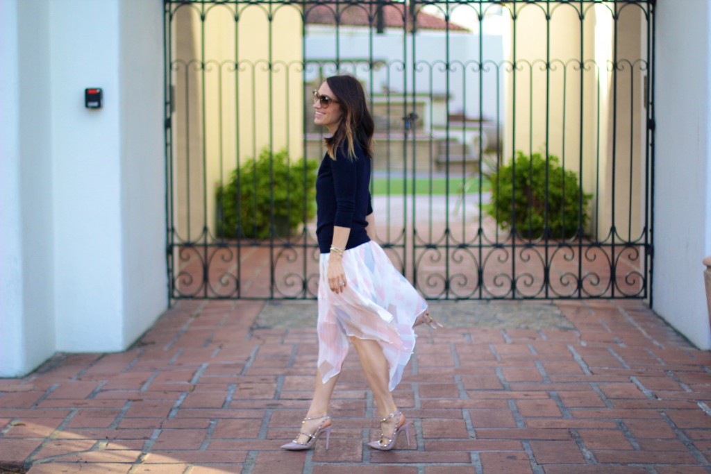 watercolor skirt, spring skirt