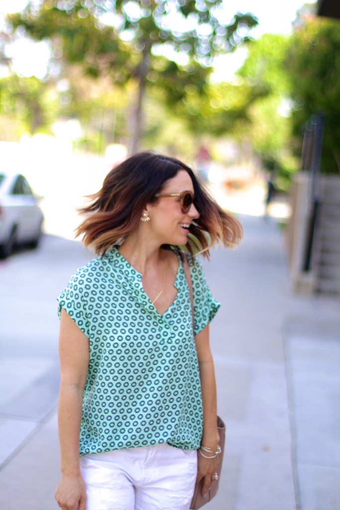 ombre lob, mint blouse, spring style 