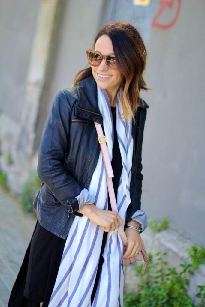 leather jacket, j. crew scarf, itsy bitsy indulgences 