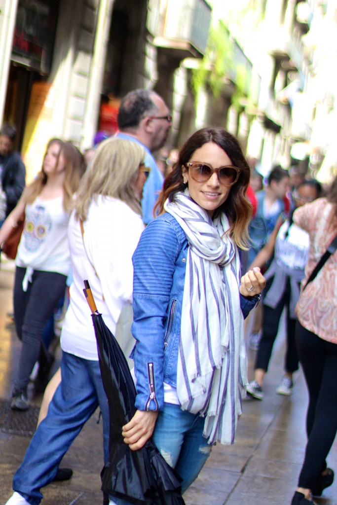 blue leather jacket, itsy bitsy indulgences, sightseeing outfit 