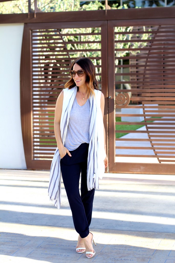 stripe scarf // slouchy pants // itsy bitsy indulgences 