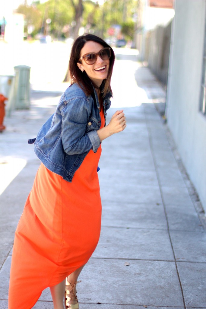 orange maxi dress