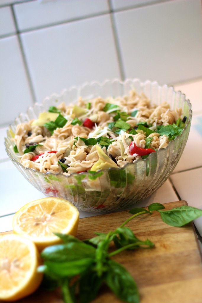 skinny pasta salad, itsy bitsy indulgences 