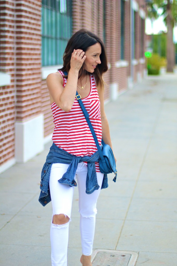 red and white stripe tank, itsy bitsy indulgences 