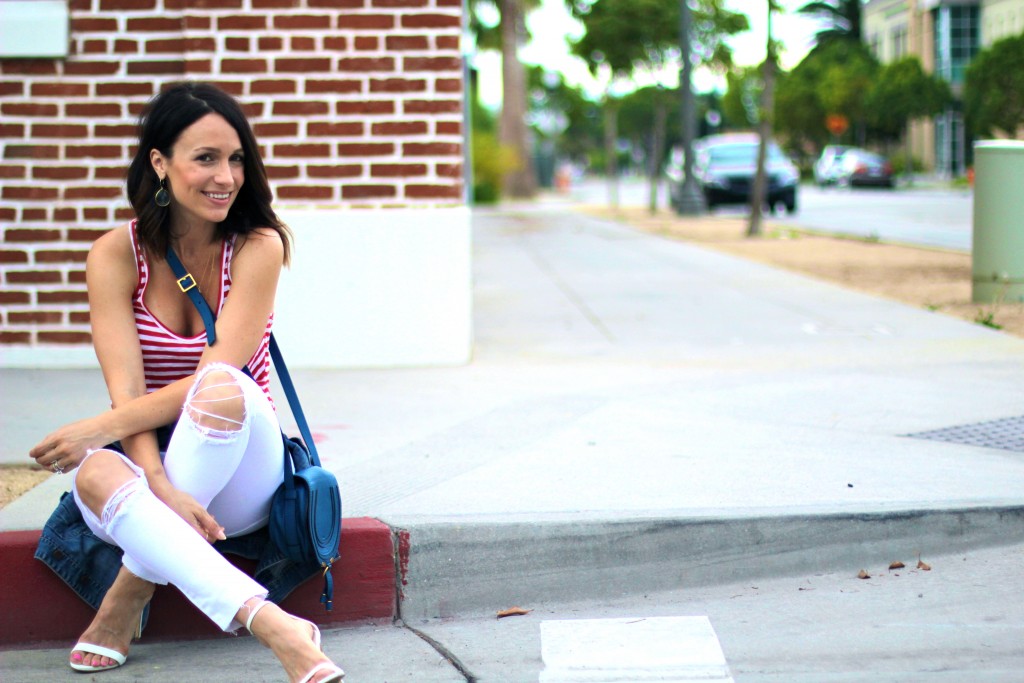 white distressed denim, itsy bitsy indulgences 