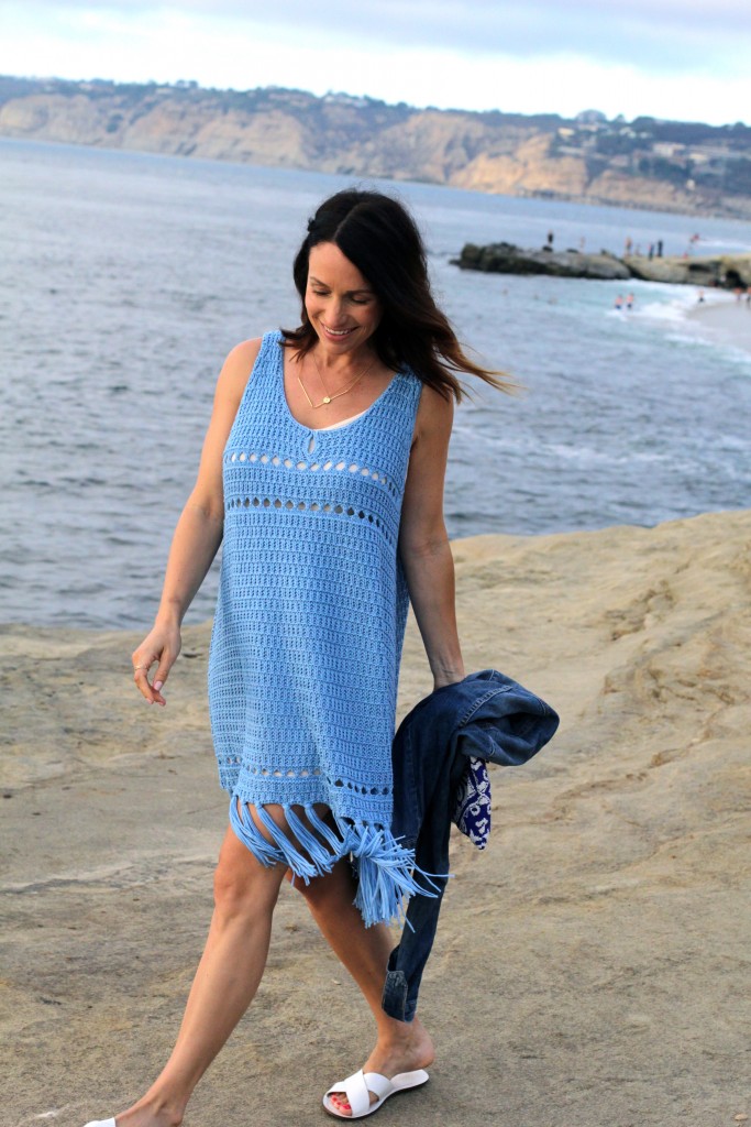 blue crochet dress, itsy bitsy indulgences 