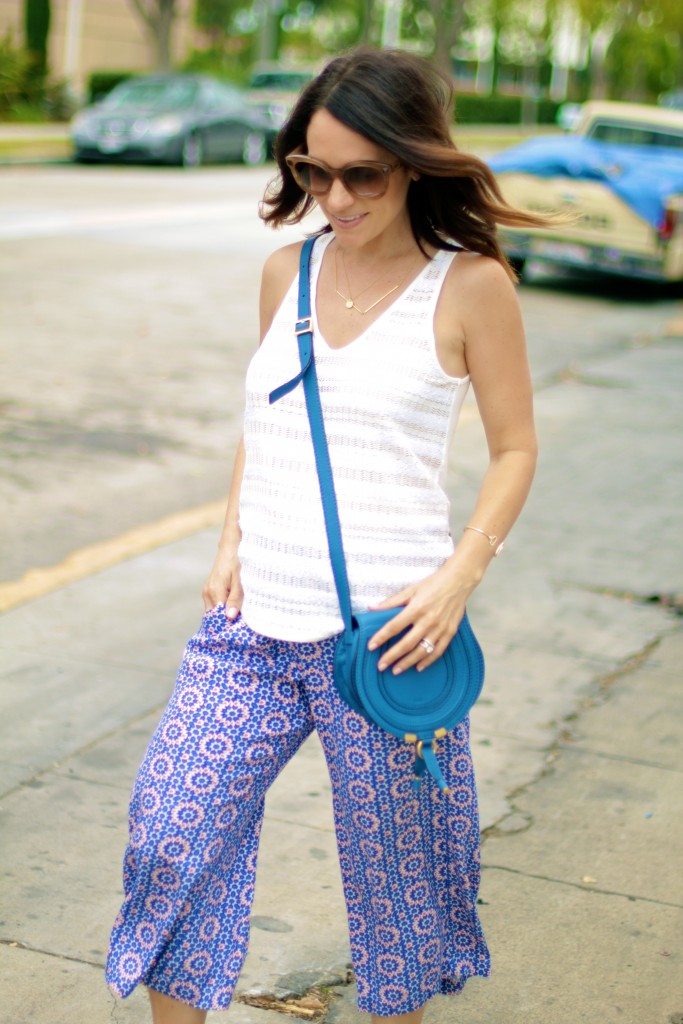 printed wide leg crop pants, itsy bitsy indulgences 