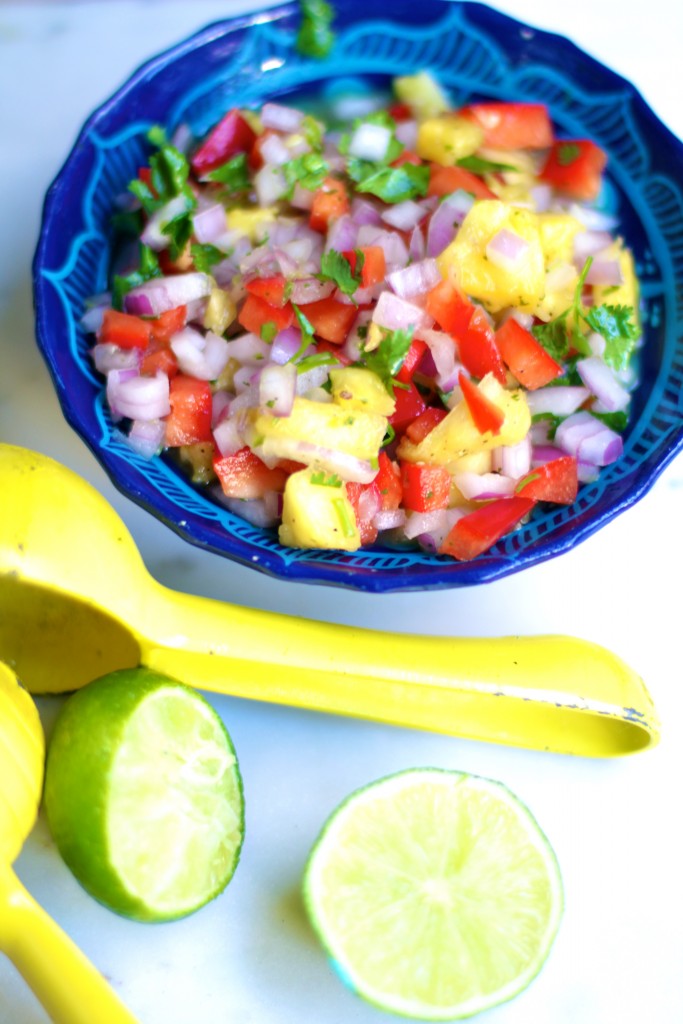 pineapple red bell pepper salsa, itsy bitsy indulgences 