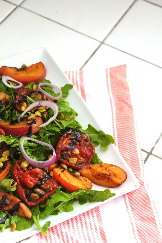 roasted peach and tomato salad, itsy bitsy indulgences 