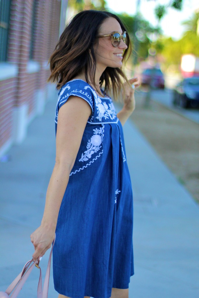 chambray dress, itsy bitsy indulgences 