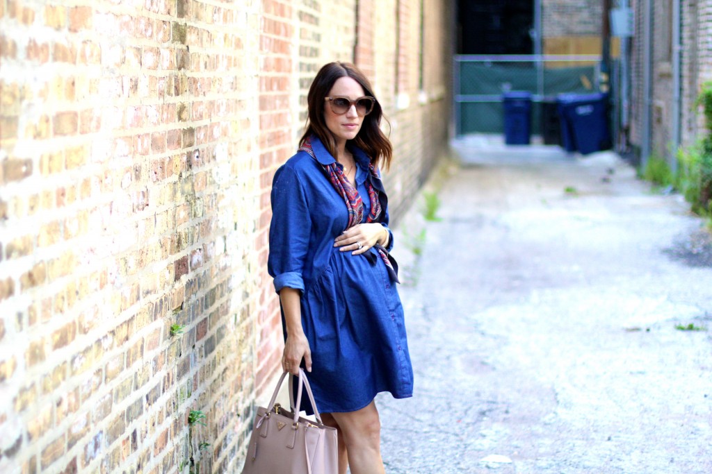 oversized chambray dress, itsy bitsy indulgences 