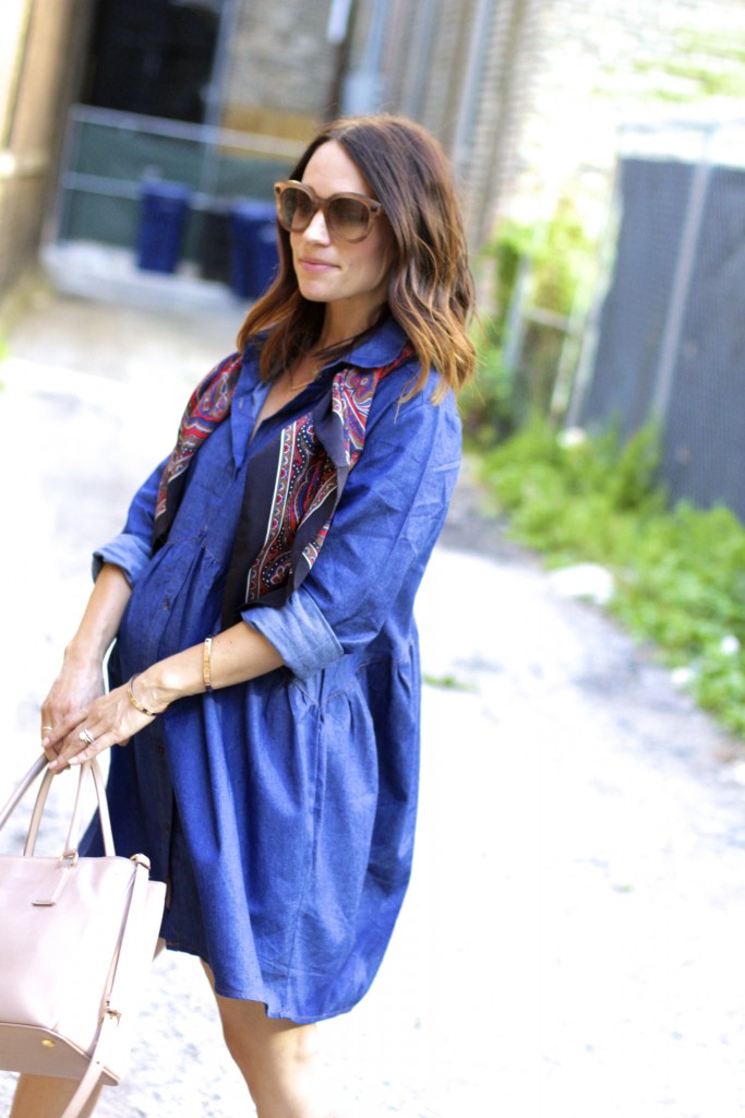 chambray dress, itsy bitsy indulgences 