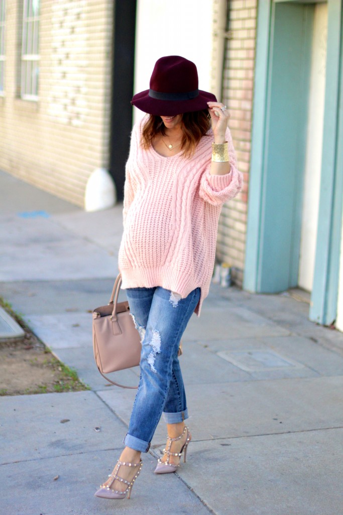 blush chicwish sweater, fall outfit, itsy bitsy indulgences 