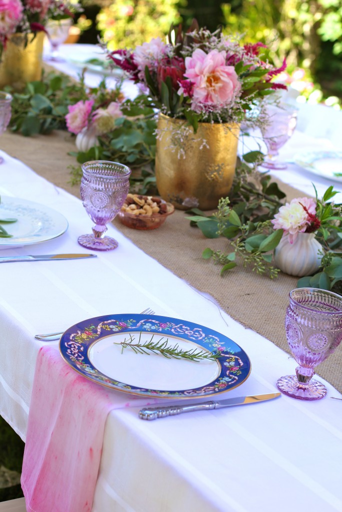 ombre pink napkins, backyard baby shower, itsy bitsy indulgences 