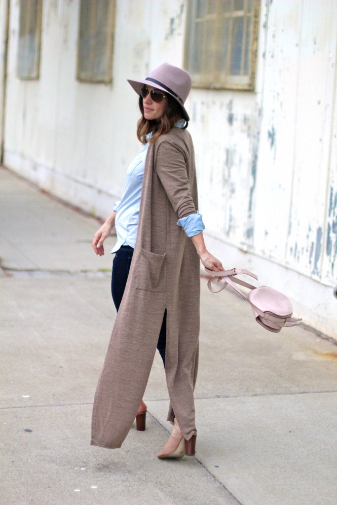 long camel cardigan, pregnancy style, itsy bitsy indulgences 