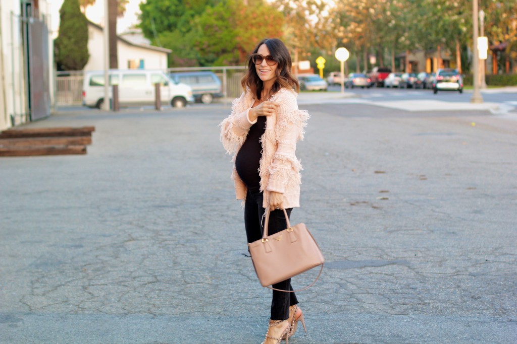 pink fringe coat, itsy bitsy indulgences 