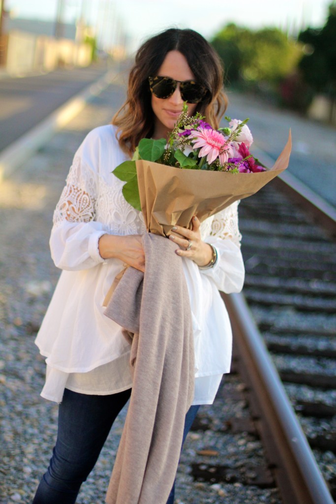 white boho top, itsy bitsy indulgences 