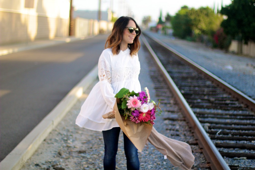 white boho top, itsy bitsy indulgences 