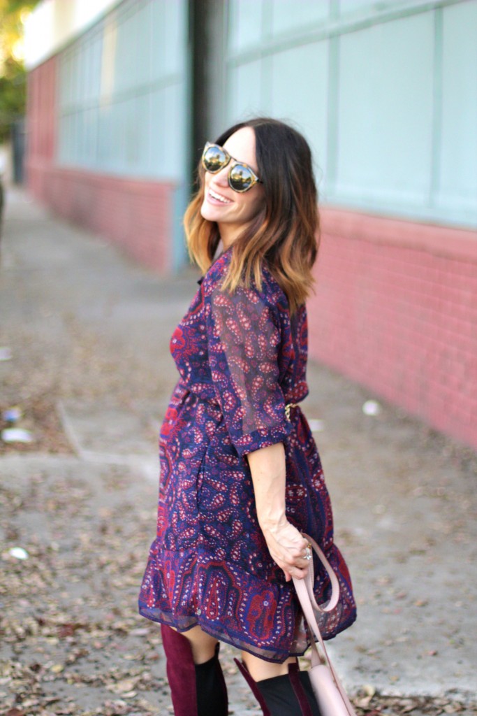 fall paisley dress, itsy bitsy indulgences 