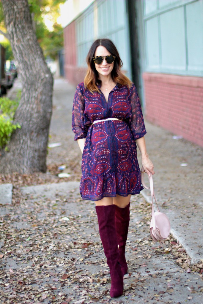 burgundy over the knee boots, itsy bitsy indulgences 