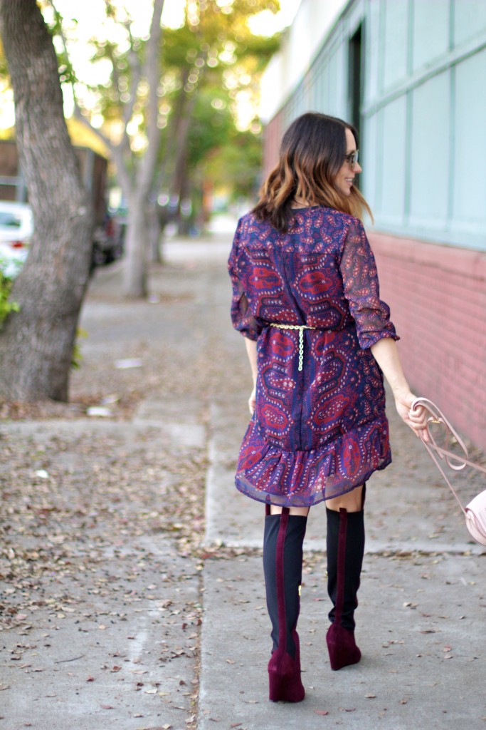 fall paisley dress, itsy bitsy indulgences 