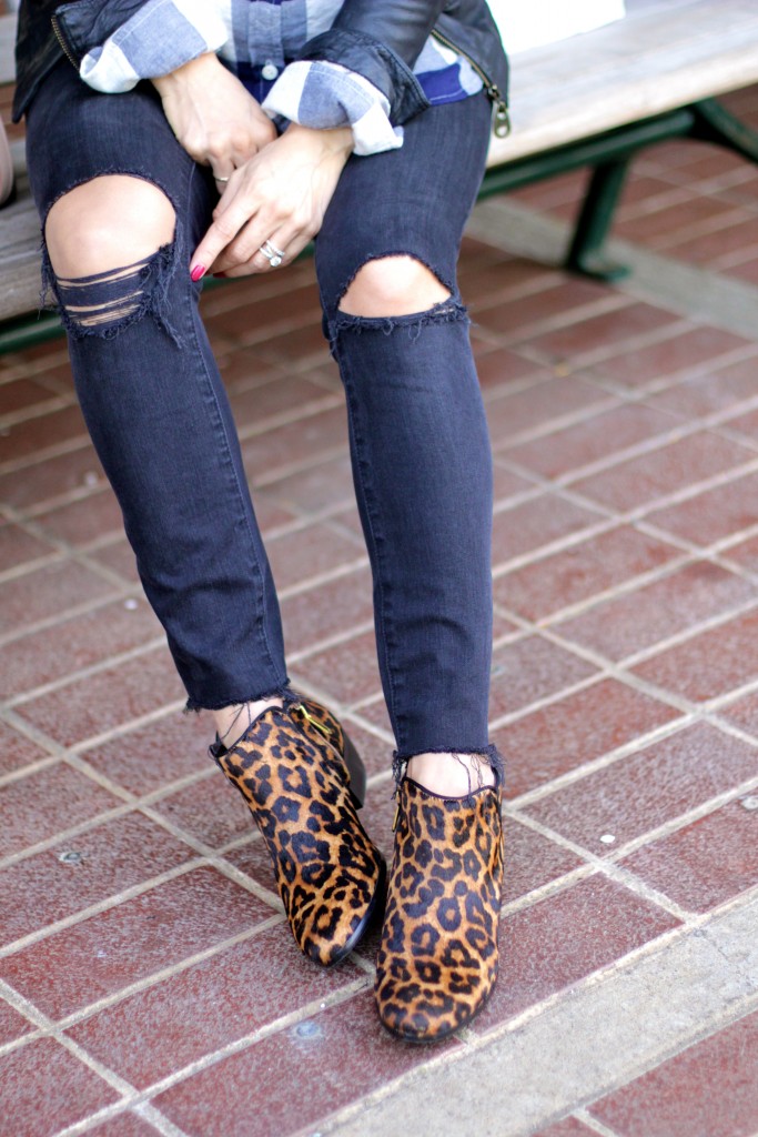 distressed denim with leopard booties, itsy bitsy indulgences 