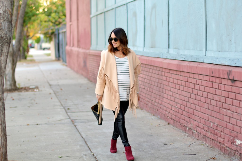 leather pants, fringe coat, itsy bitsy indulgences 