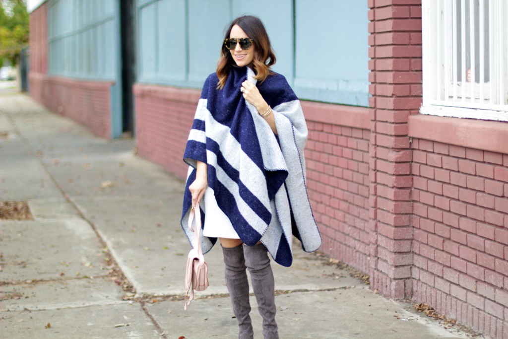 navy and grey cape, itsy bitsy indulgences 