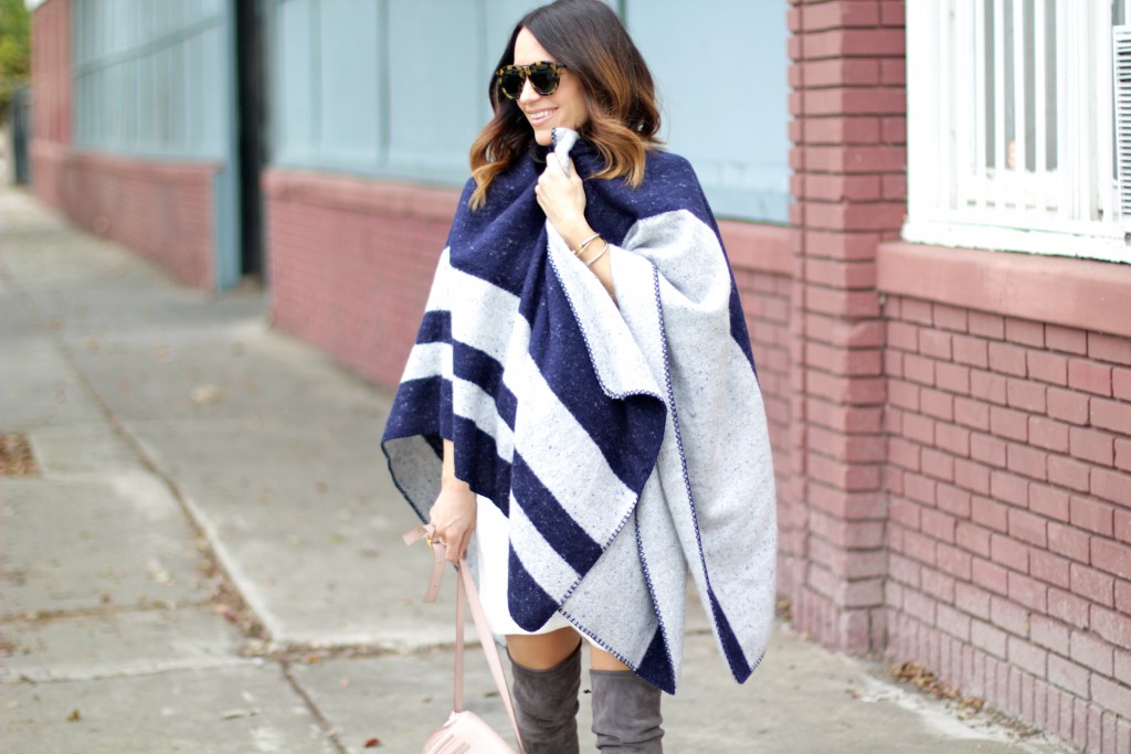 navy and grey cape, itsy bitsy indulgences 