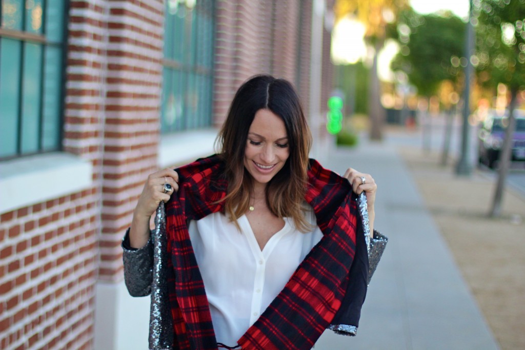 buffalo plaid scarf, itsy bitsy indulgences 