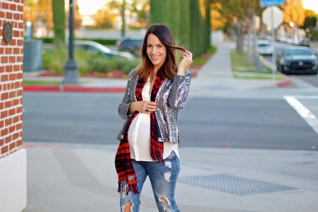 sequin blazer, holiday outfit, itsy bitsy indulgences 