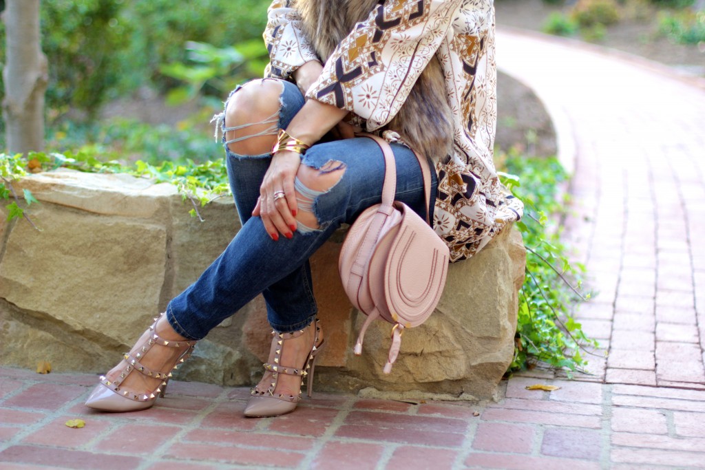 distressed denim, valentino rockstud pumps, itsy bitsy indulgences 