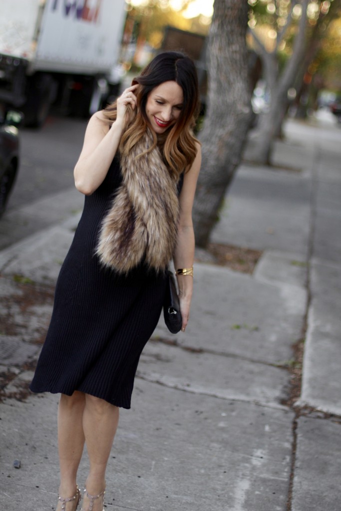 NYE pregnancy style, faux fur, itsy bitsy indulgences 