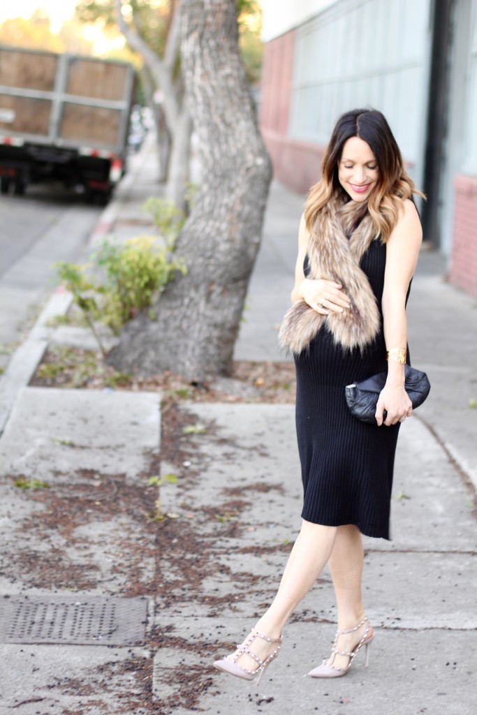 lbd and faux fur, itsy bitsy indulgences 