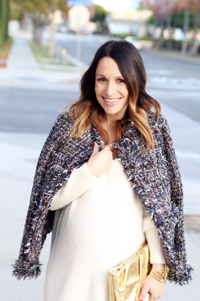 NYE look winter white, pregnancy style, itsy bitsy indulgences 