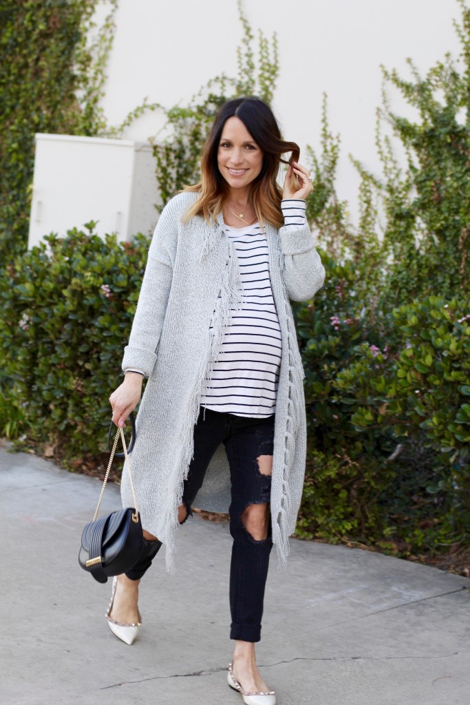 ripped denim, pregnancy style, itsy bitsy indulgences 