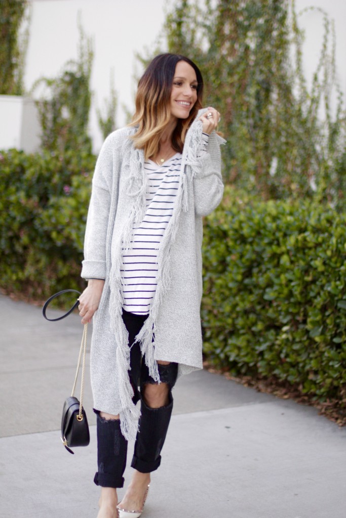 long grey cardigan, itsy bitsy indulgences 