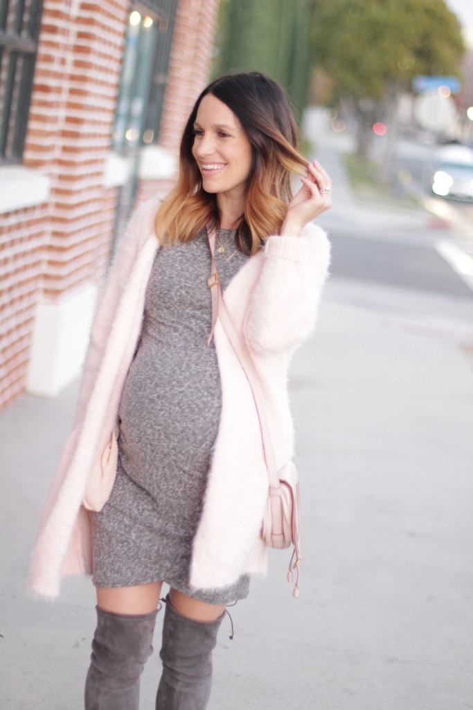 grey and pink pregnancy style, itsy bitsy indulgences 