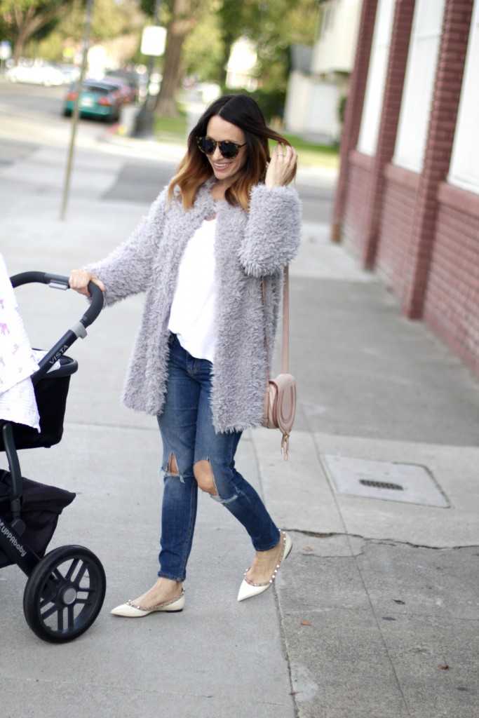 grey fur coat, its bitsy indulgences