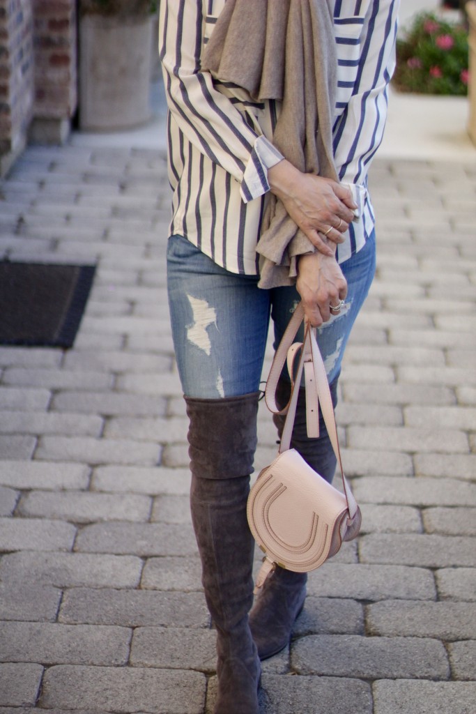 distressed denim x over the knee boots, itsy bitsy indulgences 